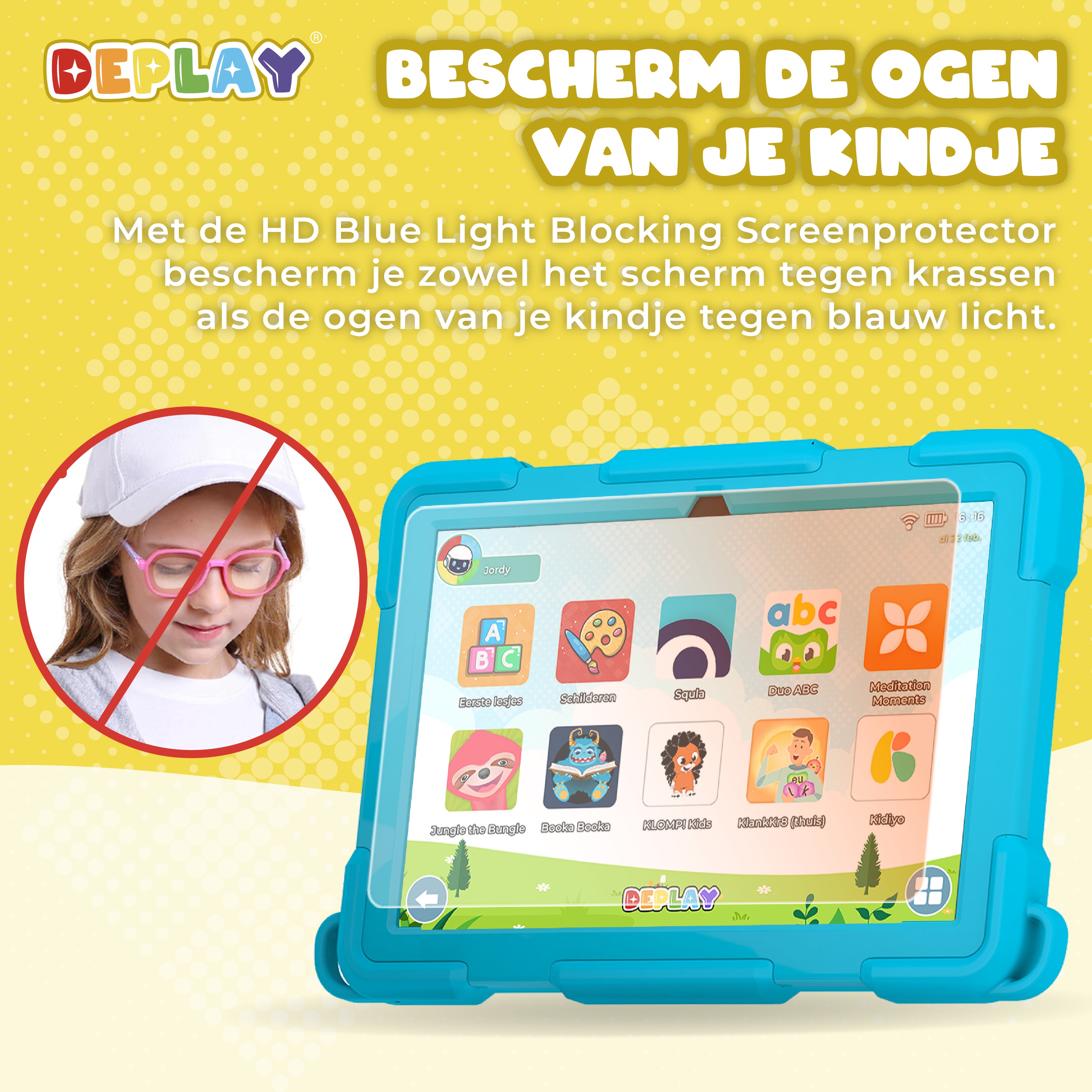 DEPLAY Kids Tablet (10') PRO 4 | Bestes Kindertablet | Blau oder Rosa