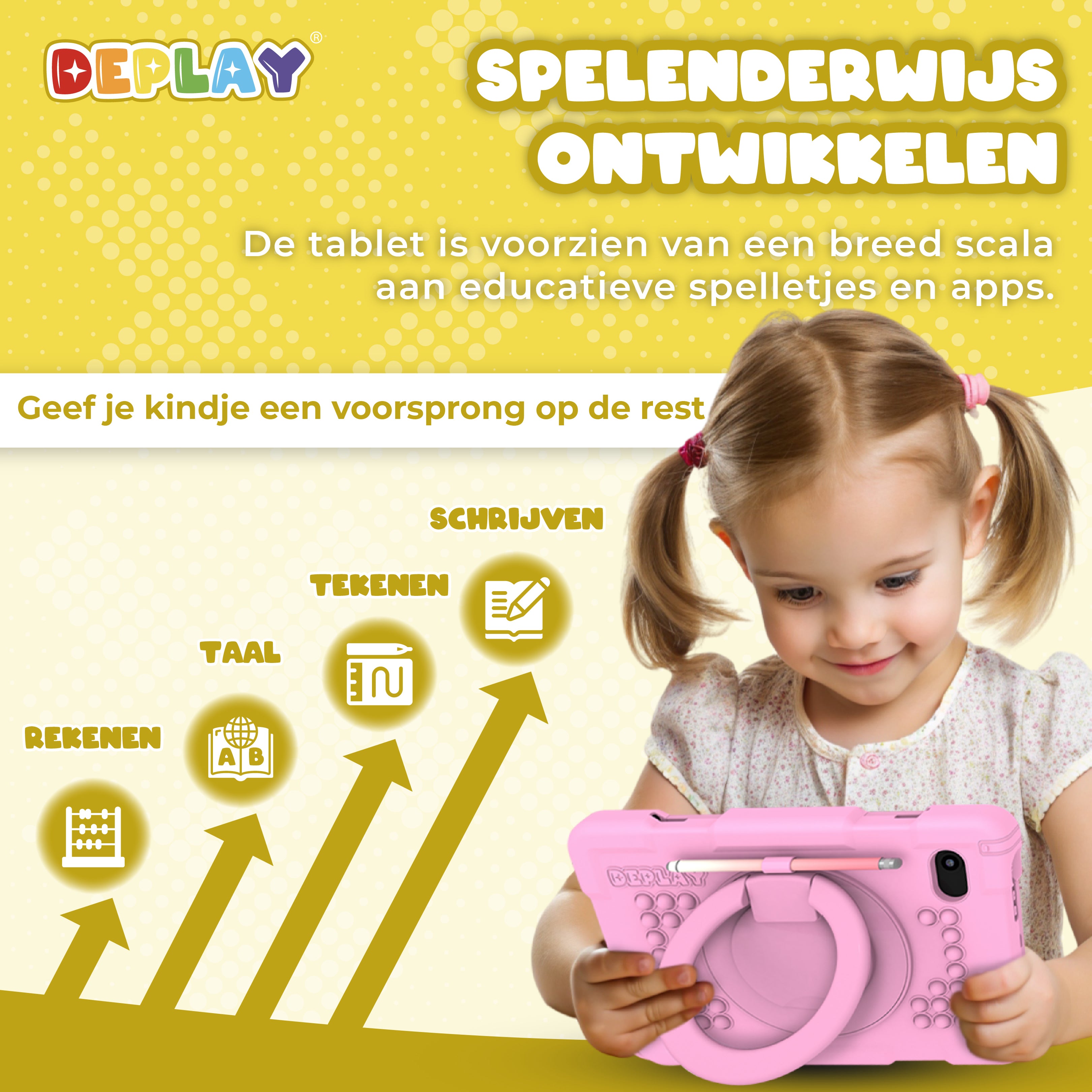 DEPLAY Kids Tablet (10') PRO 4 | Bestes Kindertablet | Blau oder Rosa