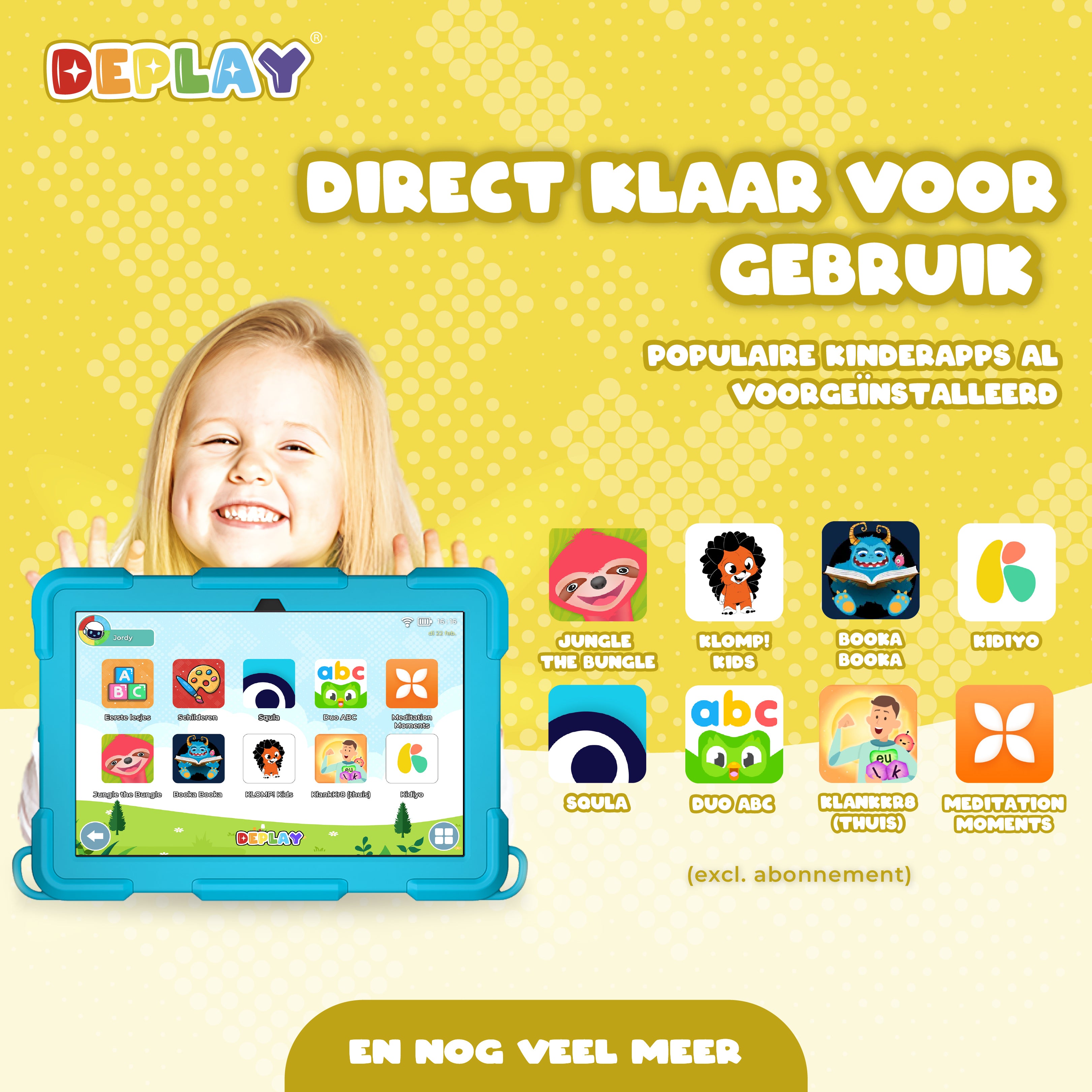 DEPLAY Kids Tablet (10') PRO 4 | Bestes Kindertablet | Blau oder Rosa