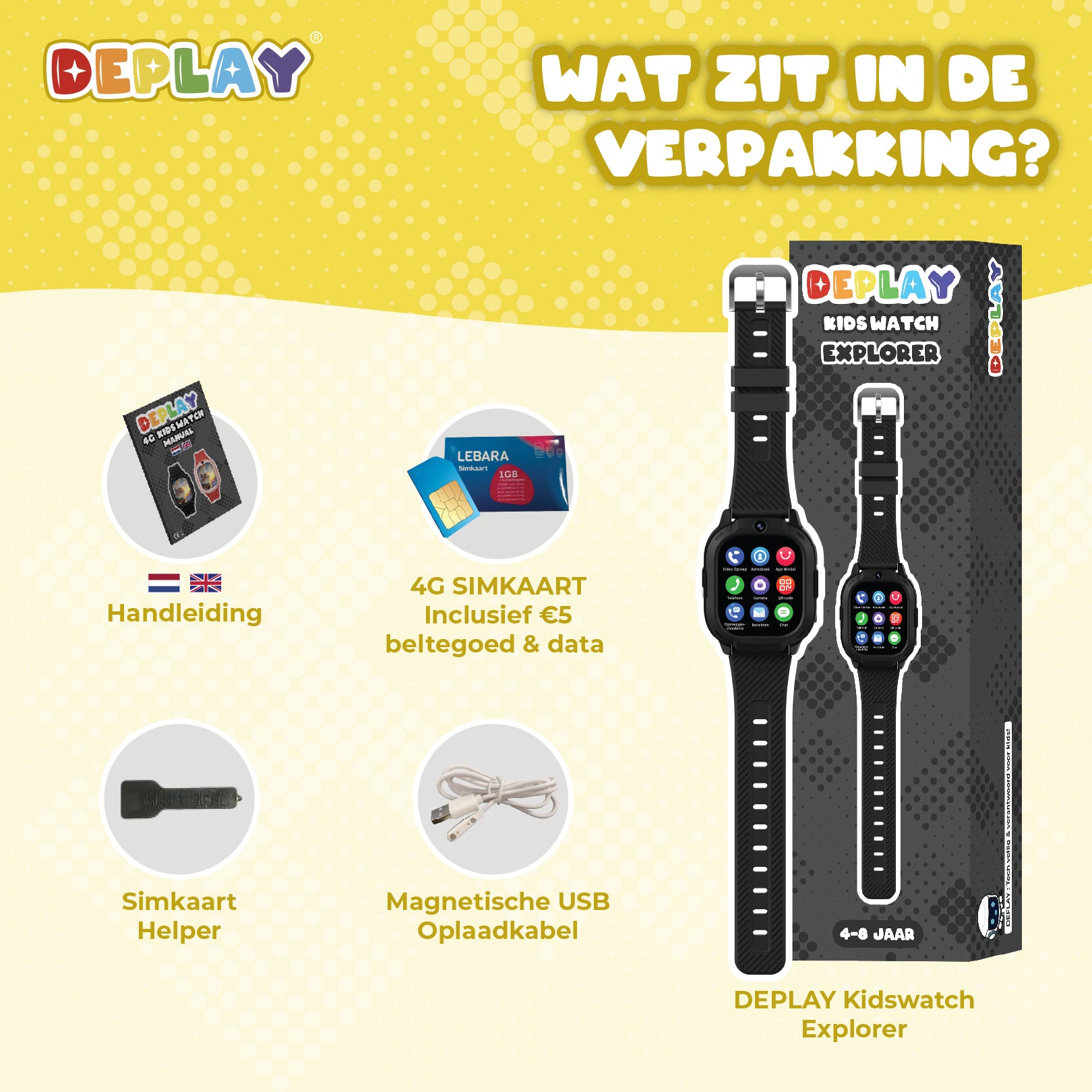 DEPLAY 4G KidsWatch Explorer | 4-8 Jahre | GPS Uhr für Kinder