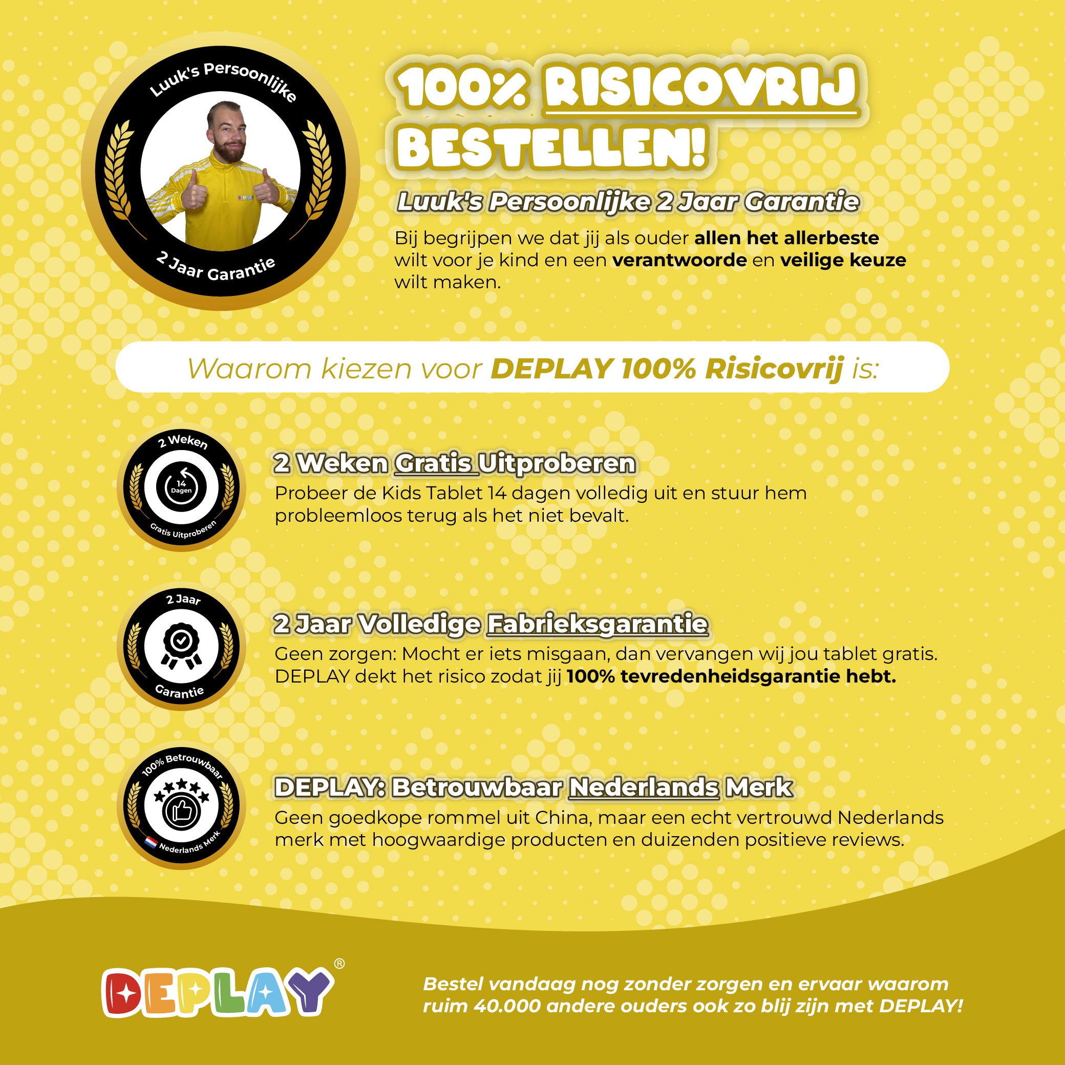 DEPLAY Kids Tablet (10') PRO 4 | Bestes Kindertablet | Blau oder Rosa