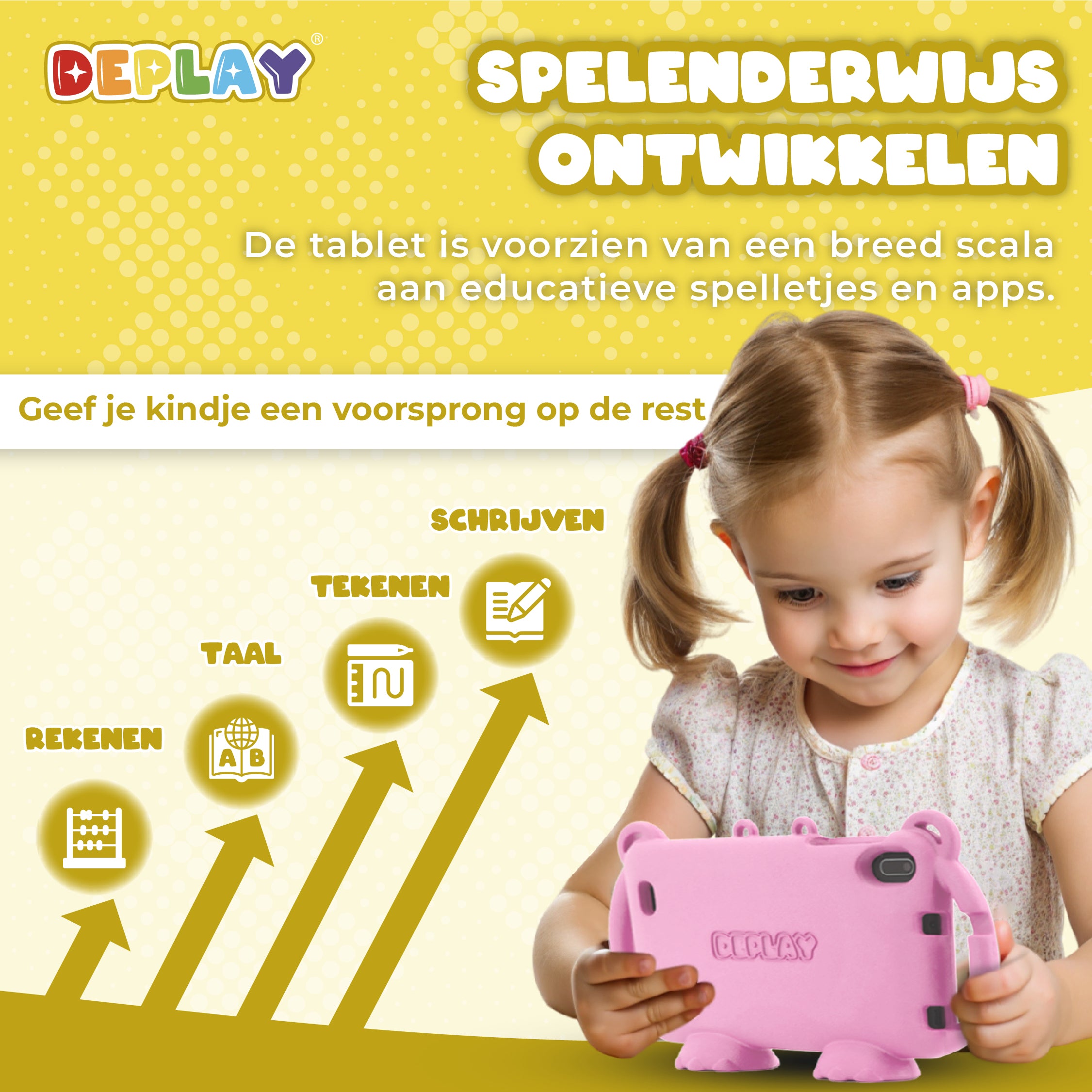DEPLAY Kids Tablet LITE 4 (7'') | Bestes Kinder-Tablet | Blau oder Rosa