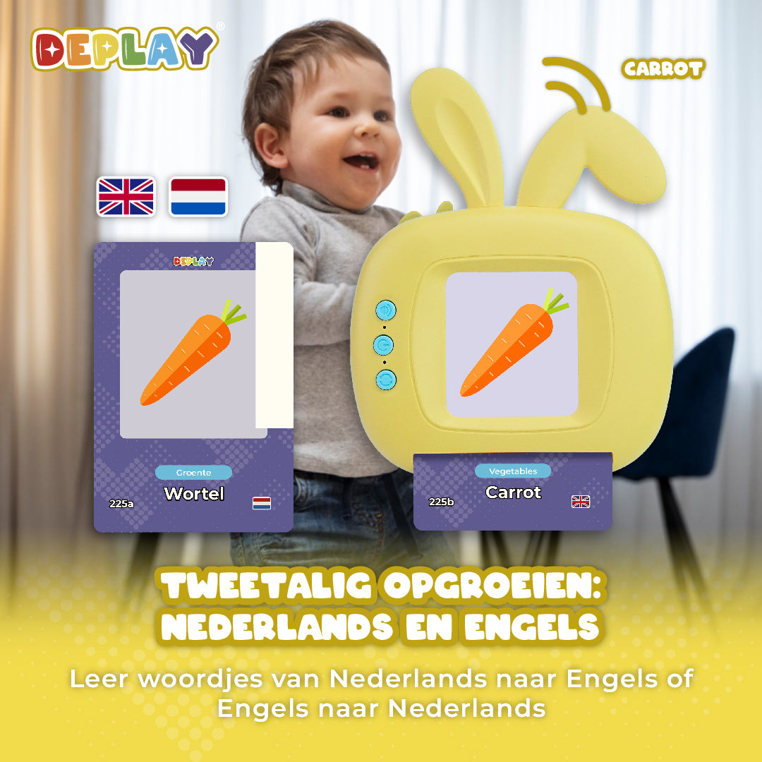 DEPLAY Gesprächskarten - Lerne deine ersten niederländischen und englischen Wörter! (1,5 - 5 Jahre)