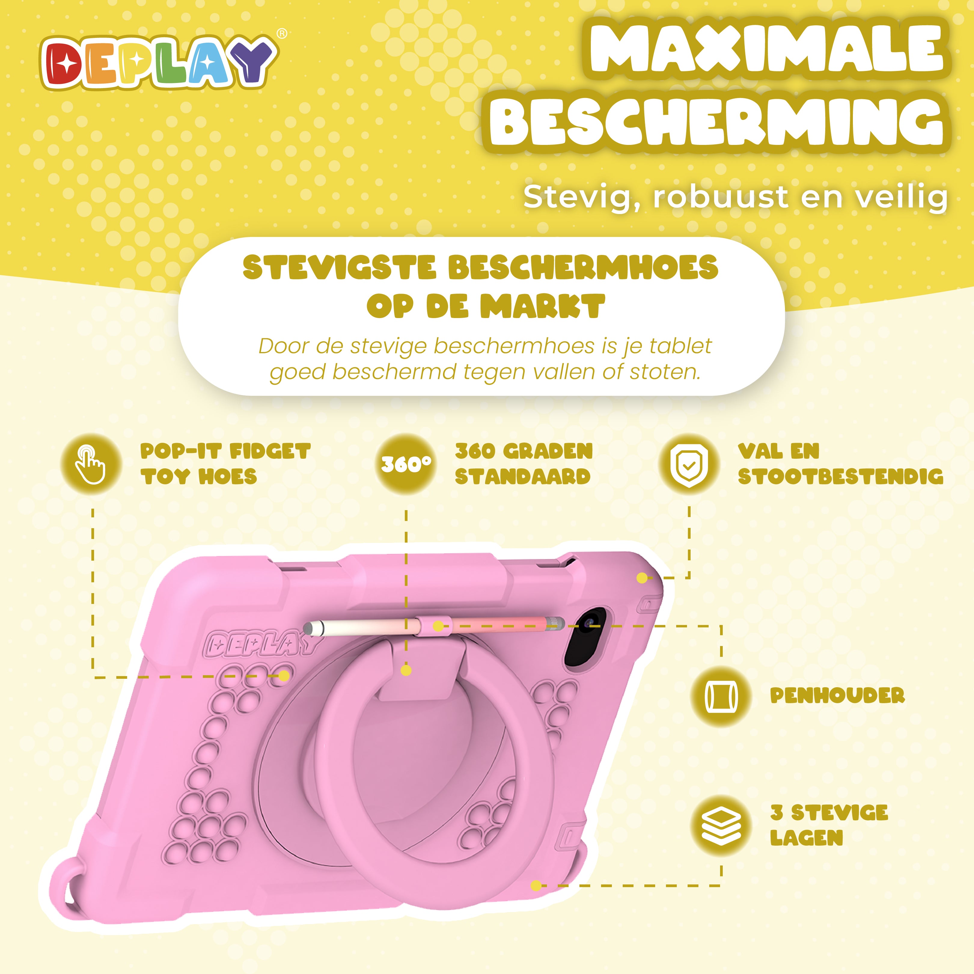 DEPLAY Kids Tablet (10') PRO 4 | Bestes Kindertablet | Blau oder Rosa