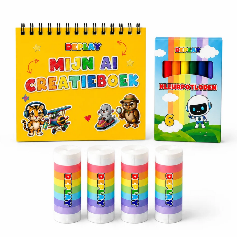 DEPLAY AI Printer accessoirebox met potloden, papierrollen en creatieboek
