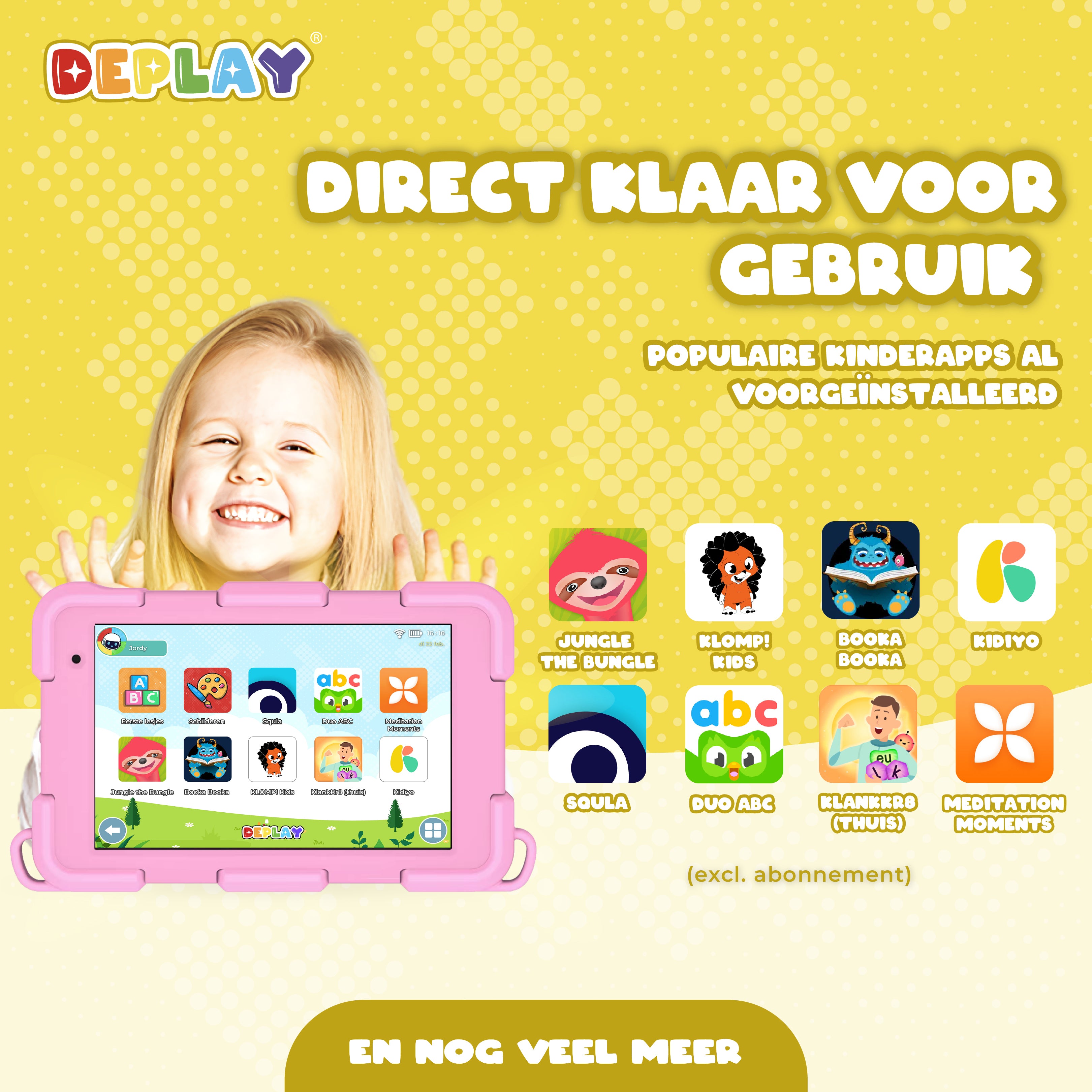 DEPLAY Kids Tablet SMART 5 | Sichere Bildschirmzeit mit Elternkontrolle (Blau oder Rosa)