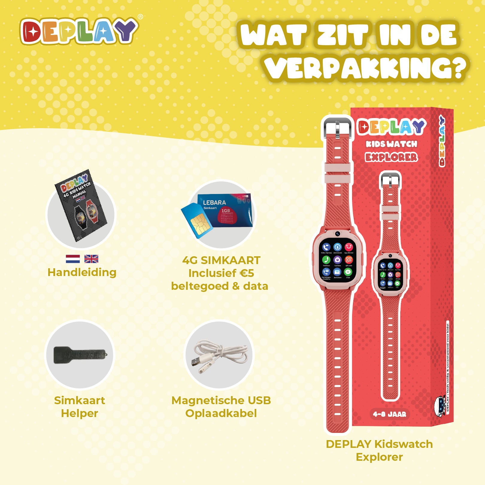 DEPLAY 4G KidsWatch Explorer | 4-8 Jahre | GPS Uhr für Kinder