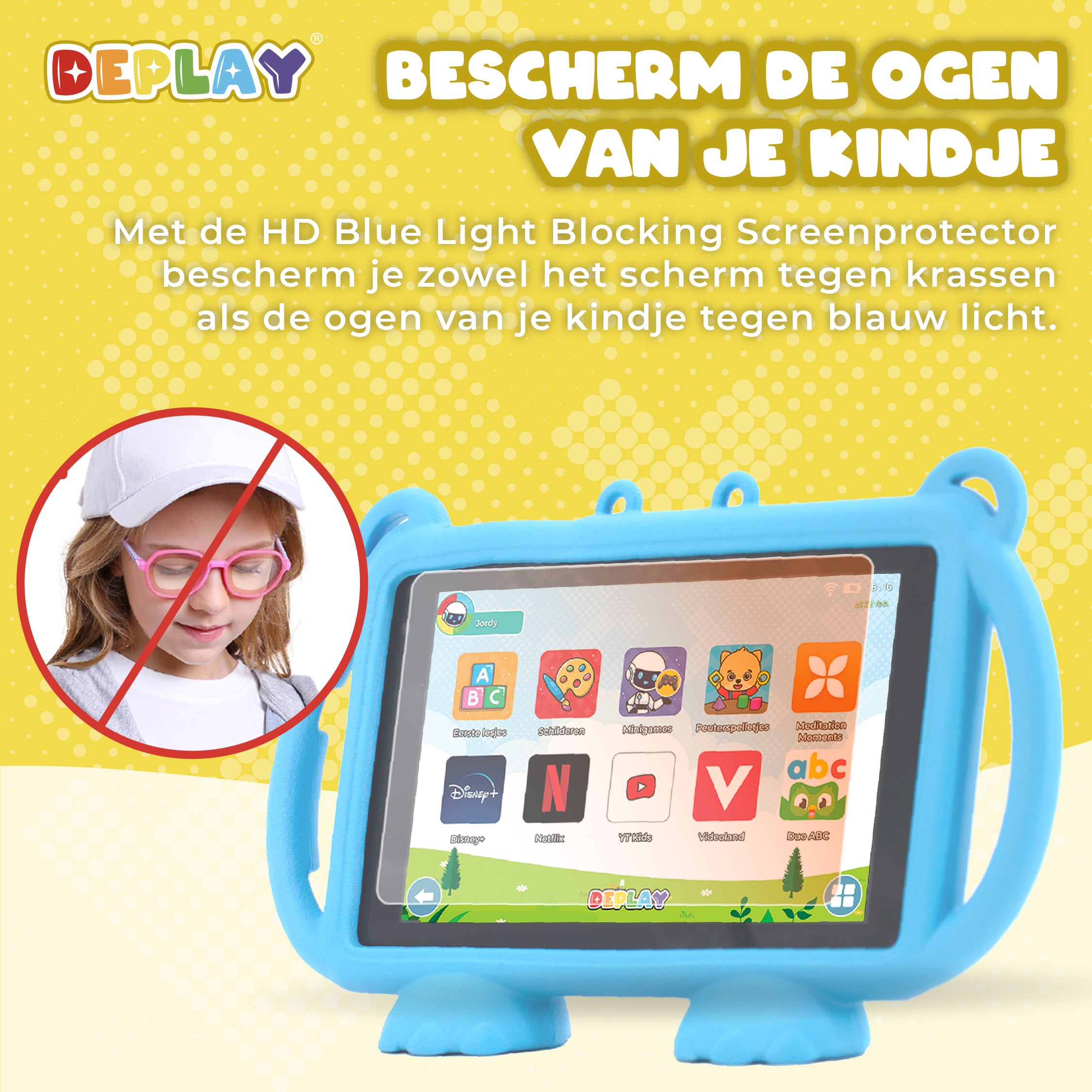 DEPLAY Kids Tablet LITE 4 (7'') | Bestes Kinder-Tablet | Blau oder Rosa