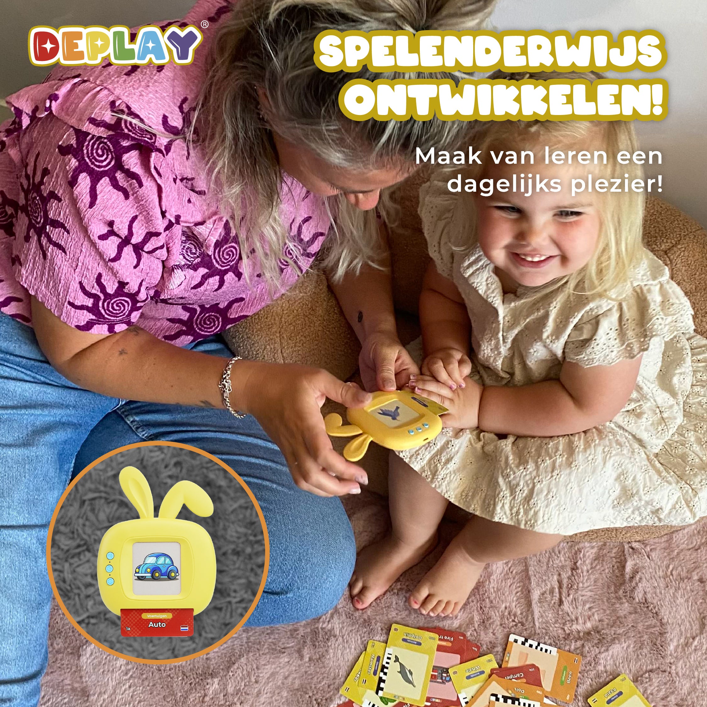 DEPLAY Gesprächskarten - Lerne deine ersten niederländischen und englischen Wörter! (1,5 - 5 Jahre)