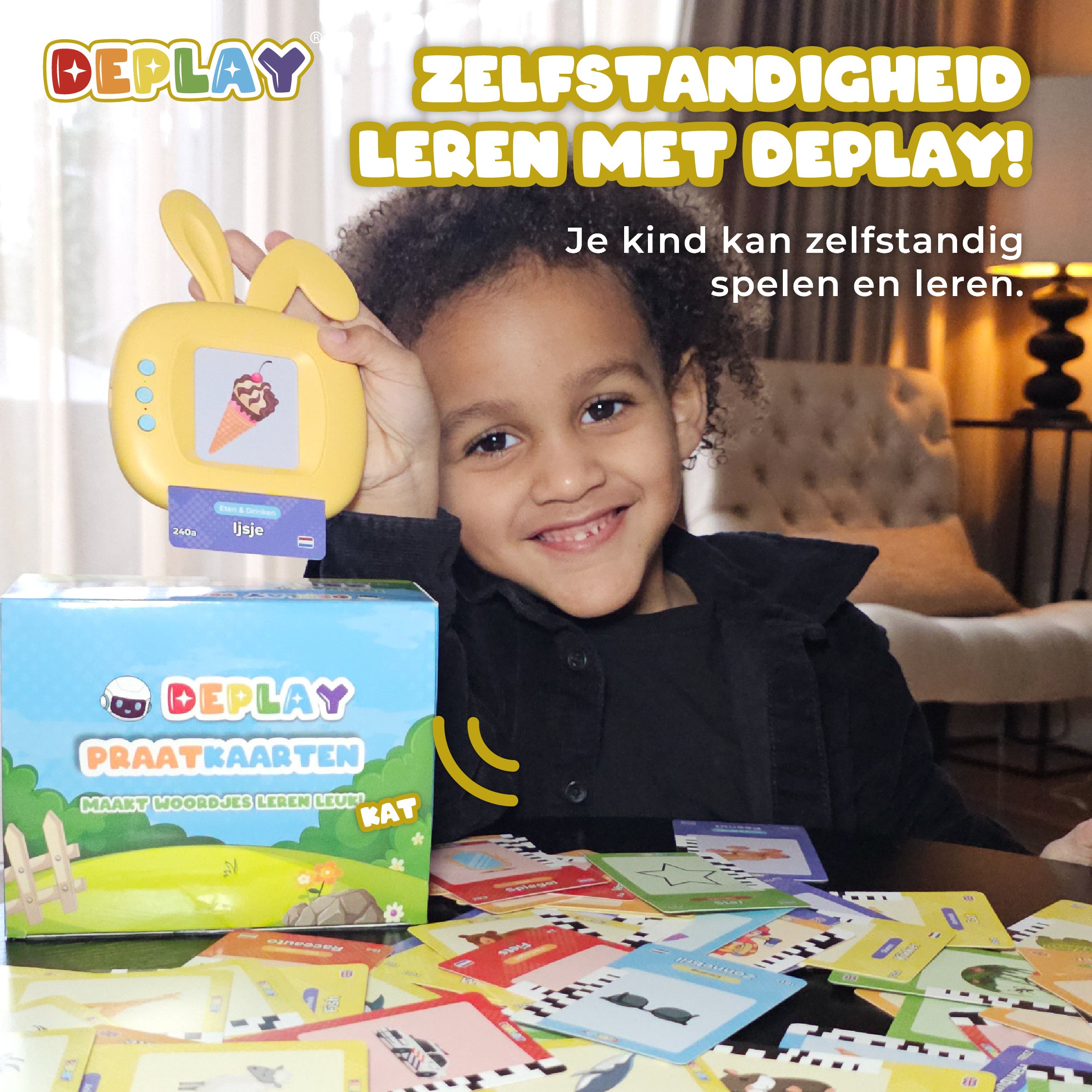 DEPLAY Gesprächskarten - Lerne deine ersten niederländischen und englischen Wörter! (1,5 - 5 Jahre)