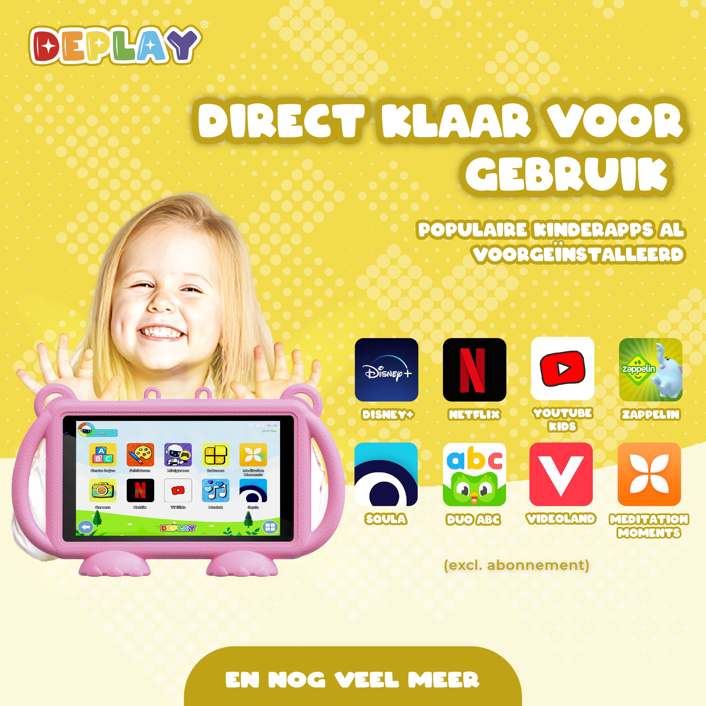 DEPLAY Kids Tablet LITE 4 (7'') | Bestes Kinder-Tablet | Blau oder Rosa
